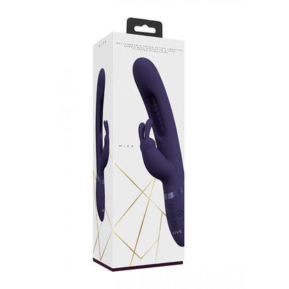 VIVE Mika - Purple 23.2 cm USB Rechargeable Rabbit Vibrator with Flapping Shaft