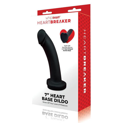 WhipSmart Heartbreaker 7'' Heart Base Dildo - Black 17.8 cm Dong with Heart Shaped Base