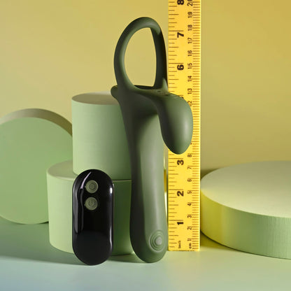 Zero Tolerance STRAP, TAP & GO - Green USB Rechargeable Vibrating & Tapping Penis Sleeve with Wireless Remote